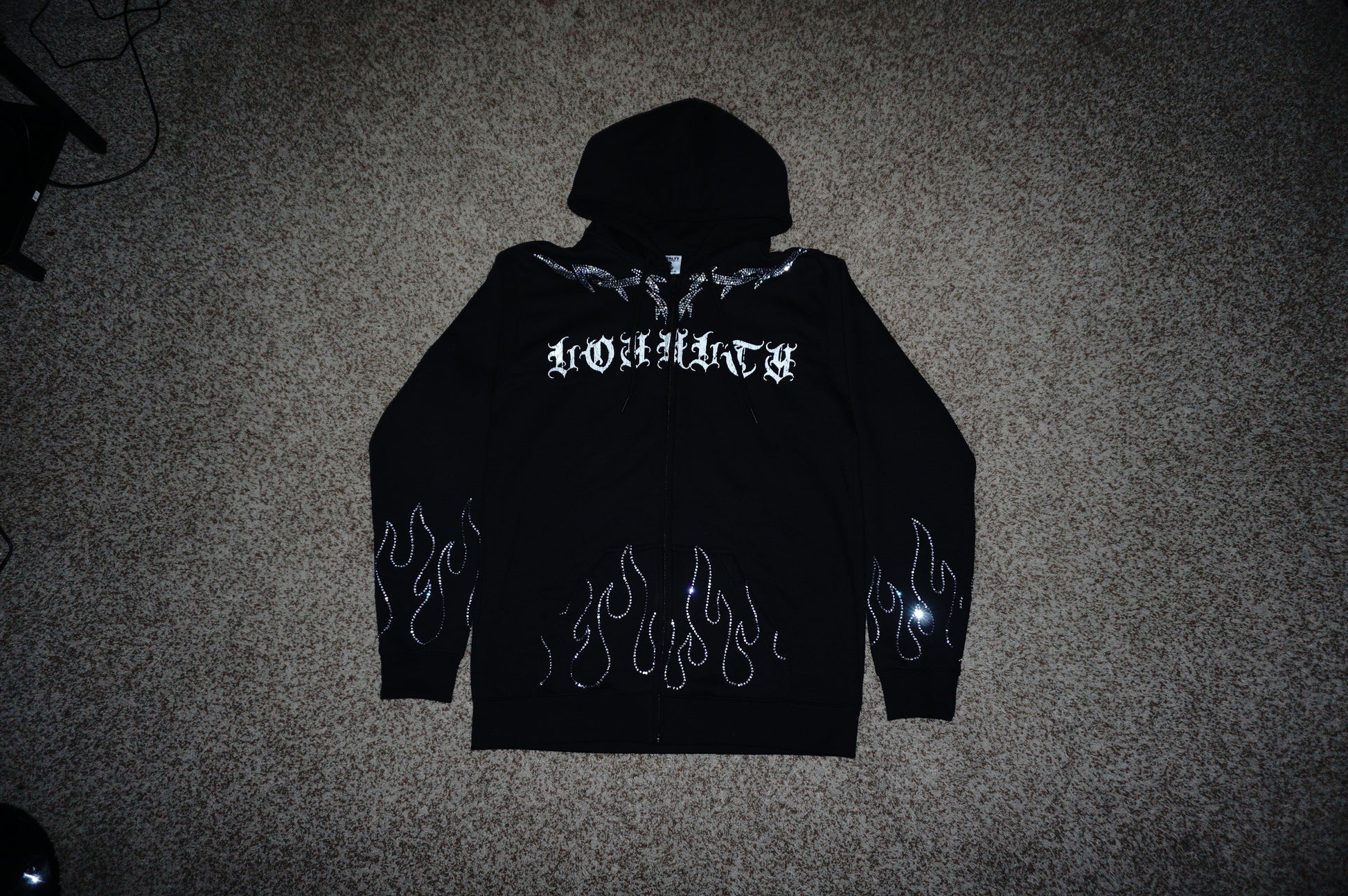 Loyalty Rhinestone Oversized Hoodie
